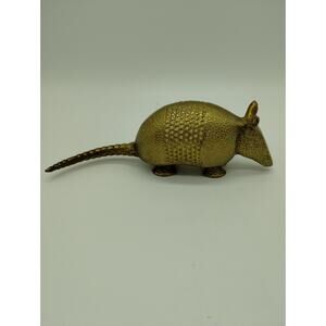 Vintage Brass Armadillo Figurine Home Decor